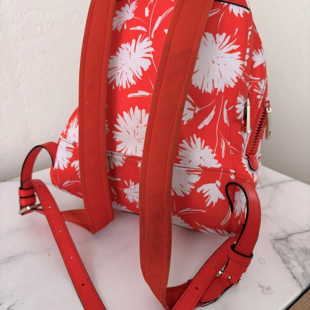 Kate Spade Karissa Medium Orange and White Floral Backpack‎